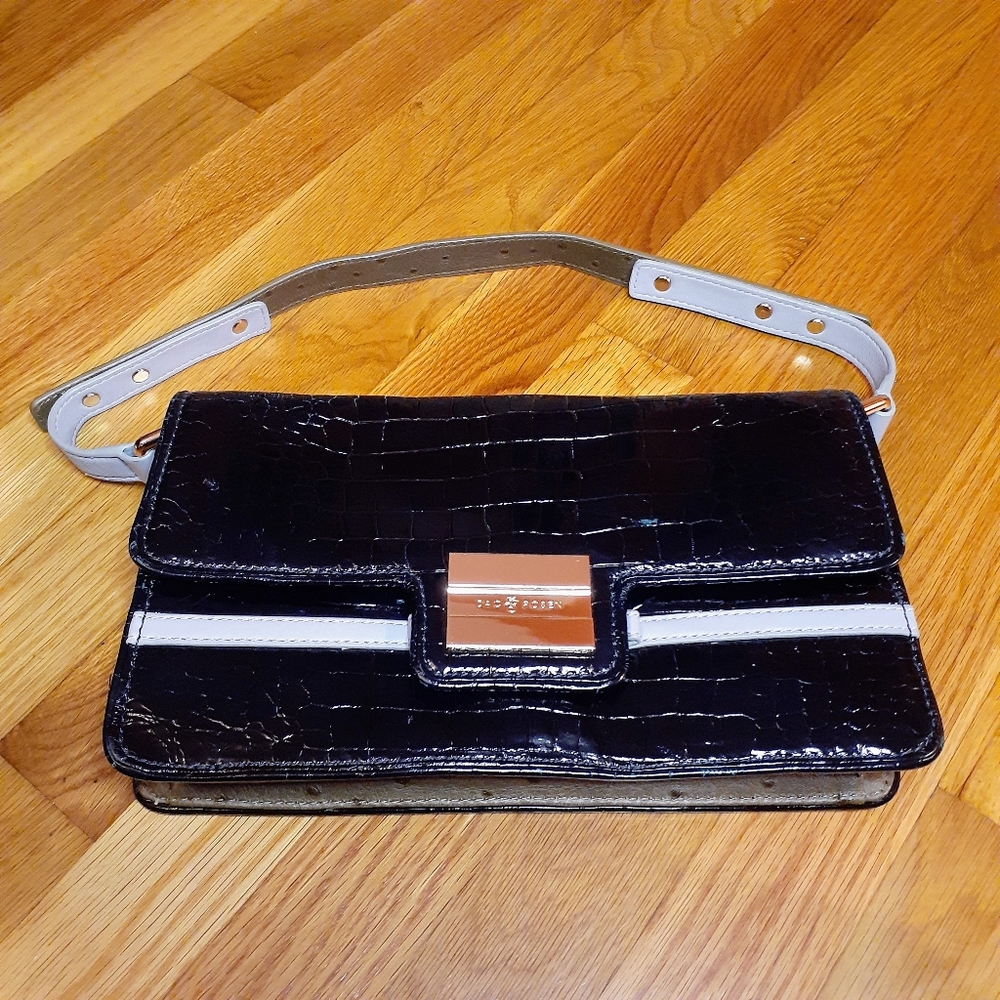 Z Spoke Zac Posen Women's  American East / West Flap Bag Black  Croco Zac Posen